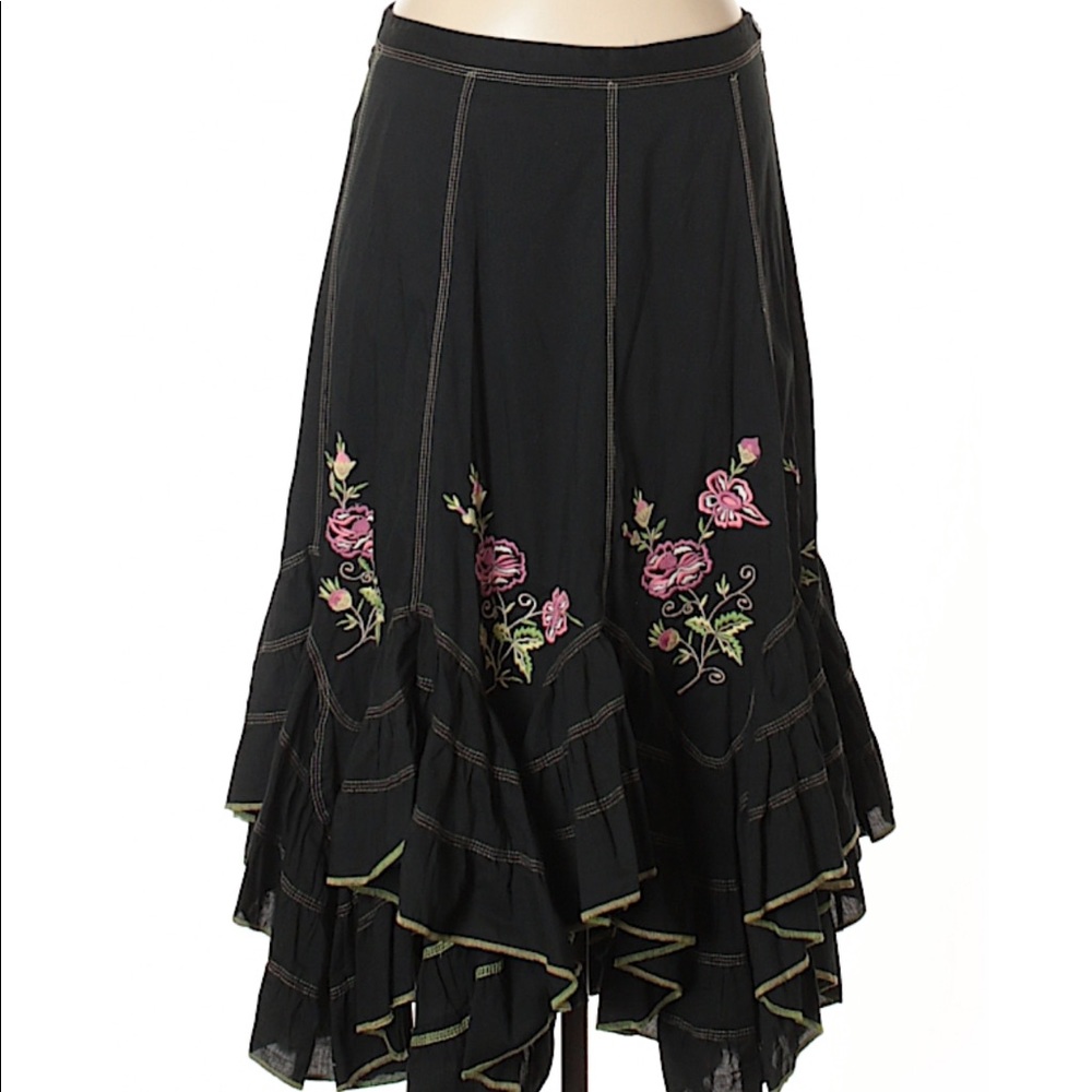 April Cornell A-Line Skirt with Embroidered Detail